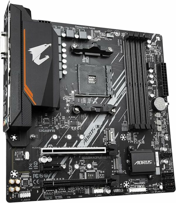Placa Mãe Gigabyte B550M AORUS Elite, Chipset B550, AMD AM4, mATX, DDR4 - Imagem 2